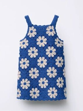 Zara Blue Crochet Kids Dress